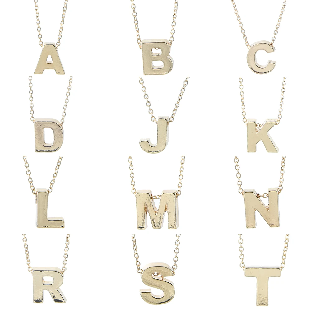 

Hot Sale Buy 1 get 1 free Gold A-Z Number Necklace Set 26 Letter Pendant With Diamond Heart Necklace For Women Girls