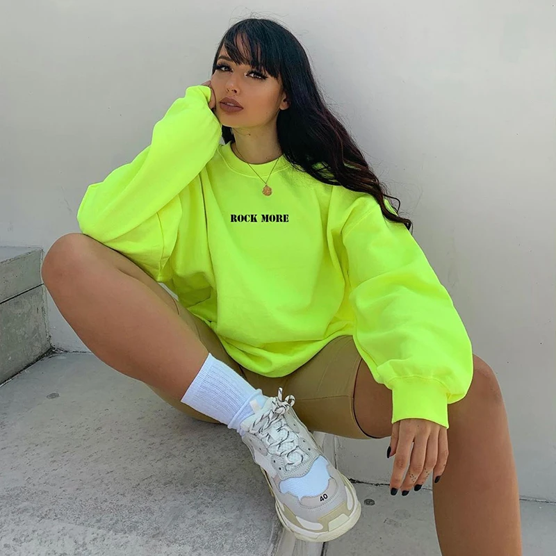 

Hight Street Fluorescent Sport Cotton Custom Womens Crop Top Sweatshirts Pullover Hoodies Suit Women Sweatshirt, As picture