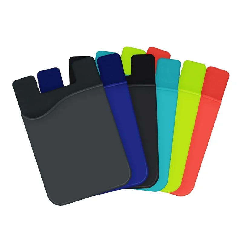 

Wholesale Silicone 3M Stick-on Adhesive Credit Card Phone Wallet Bag, Black