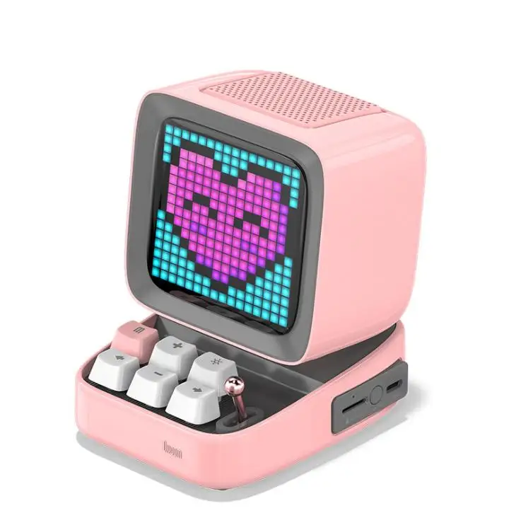 

Popular Design Retro Pixel Art BT Portable Speaker Alarm Clock DIY 16X16 LED Display Board Gift Home Light Decoration Speaker