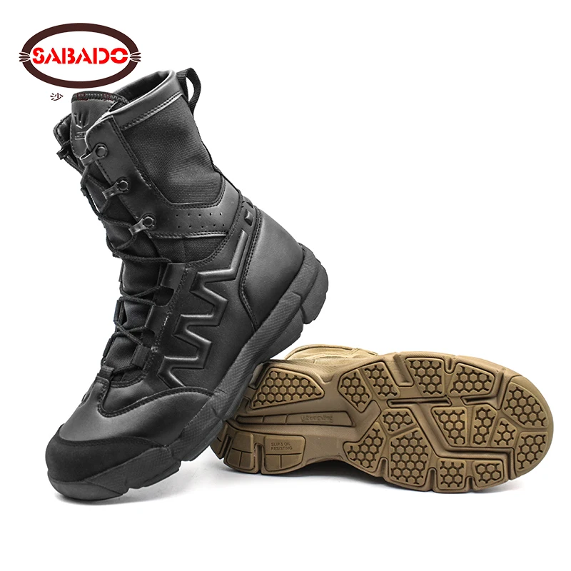

2021 High quality Breathable Desert Durable Safety Shoes Tactical Army Combat Boots Military Boots, Desert and black