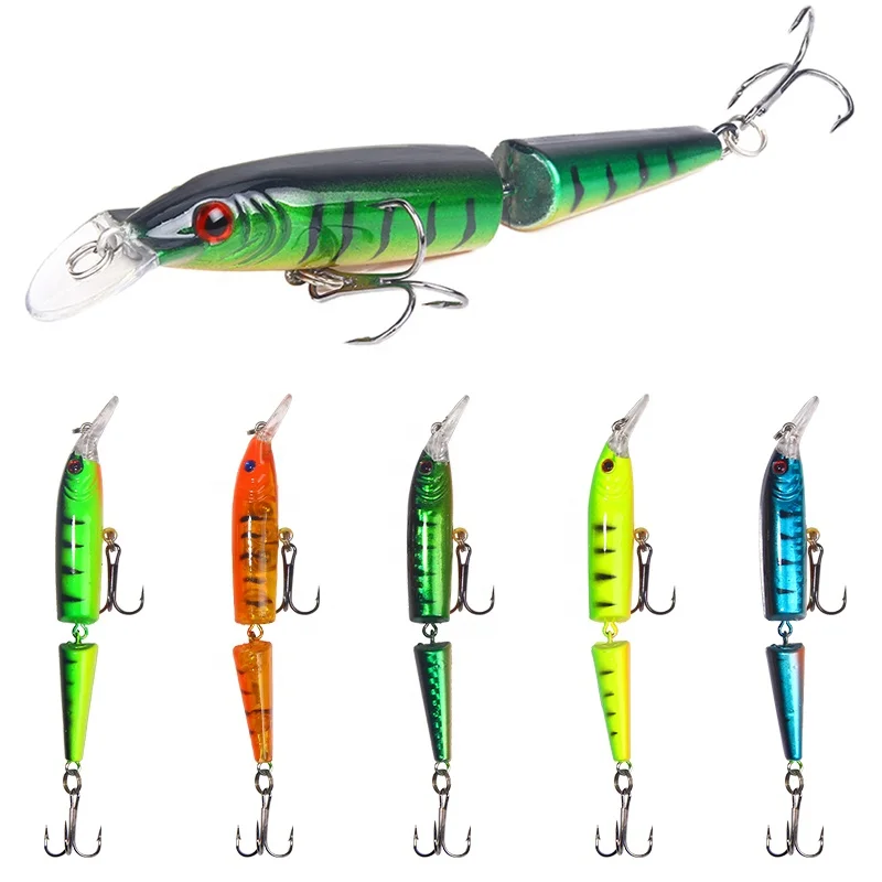 

Two segmented 10.5cm/9g joint fish Hard Baits Minnow Artificial bait fishing lure, 5 colors