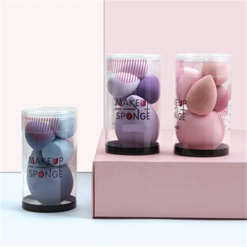 

5Pcs Makeup Sponge Set Blender Face Foundation Cosmetic Puff, Pink/blue/purple