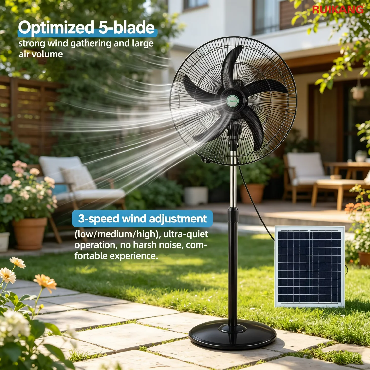 Pedestal Fan, Solar, Portable - detail 14