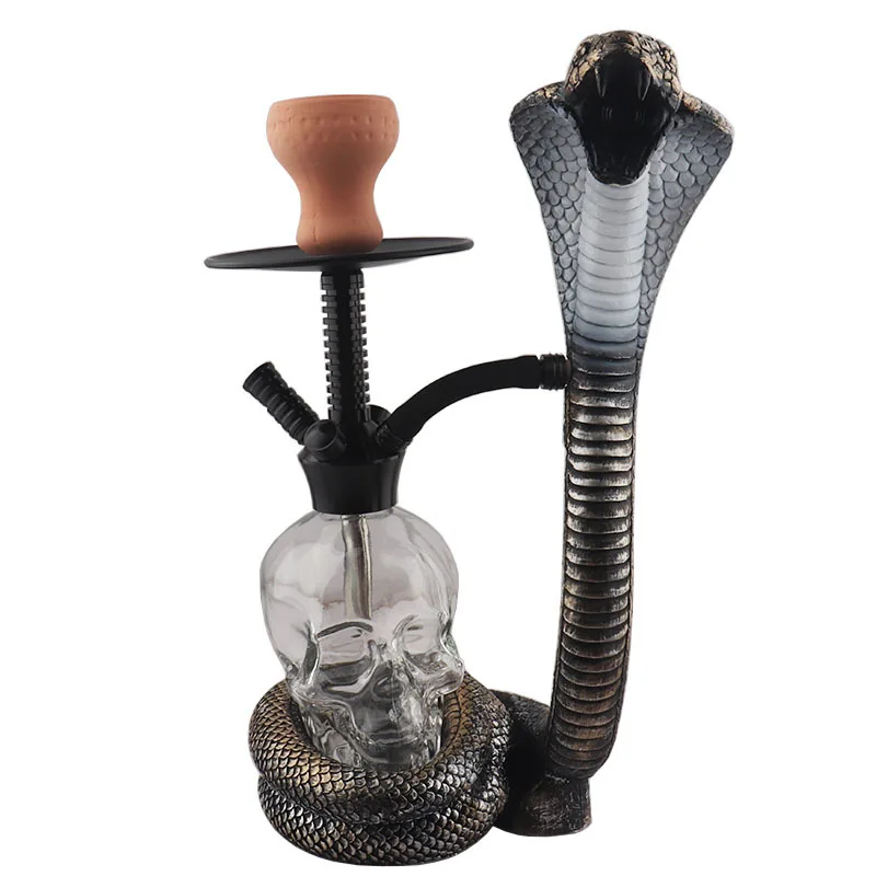 

Cobra Hookahs Skeleton Hookah Bowl With Changing Lights High Quality Hookah Shisha Sheesha Nargile Wholesale, As picture