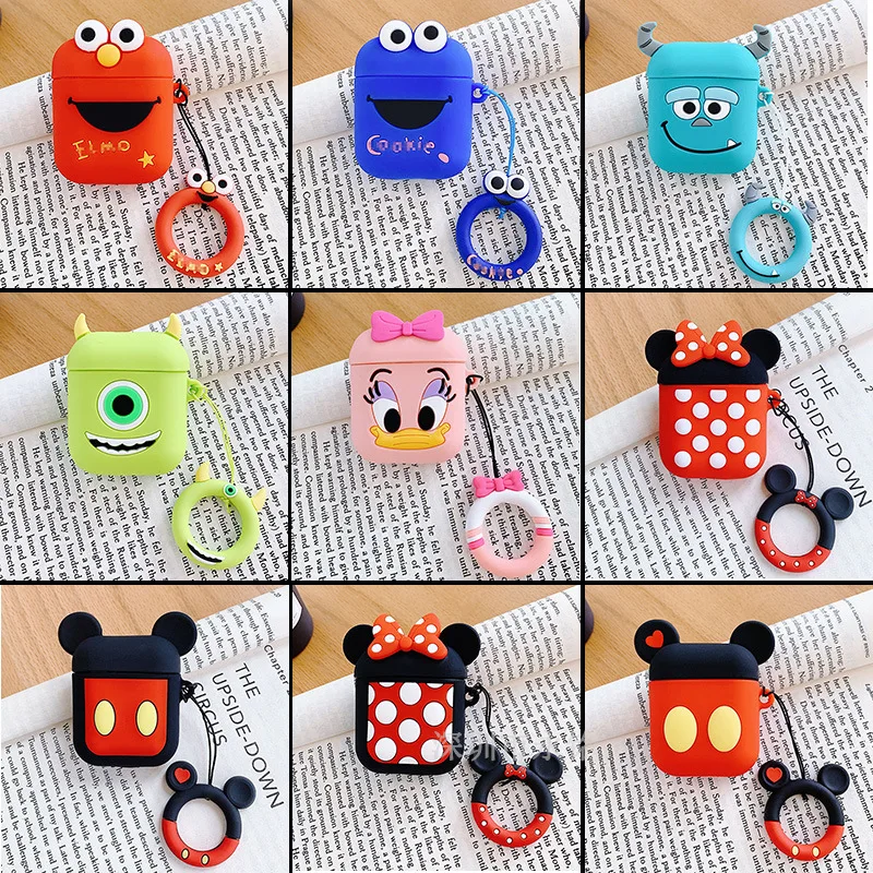 

Lovely Cartoon Silicone Earphone Case for AirPods 2 1 Charging Box Cover For airpods case Cute Silicone Shell For Air Pods