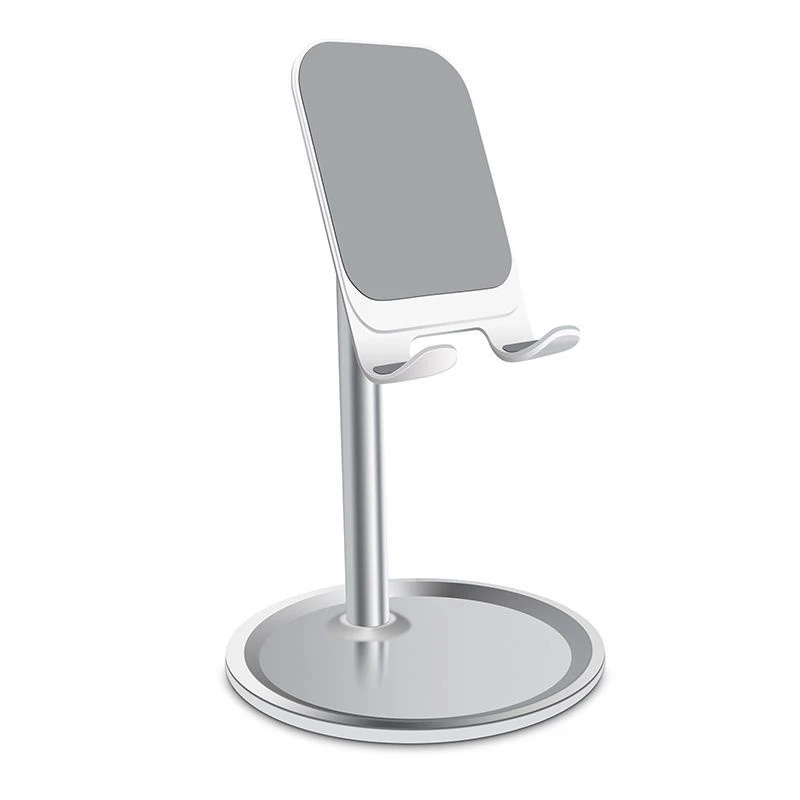 

Tablet desktop stand ABS aluminum silicon metal phone holder desk, Black/silver