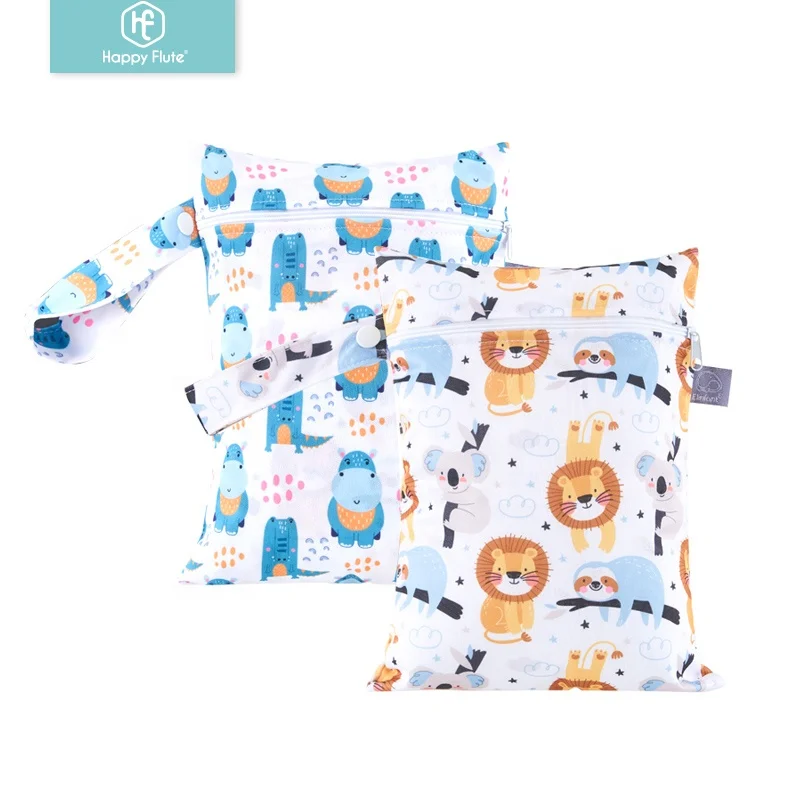 

Happyflute 2pcs set ready for ship waterproof pul pint wet bag single pocket baby diaper bag, Accept customized