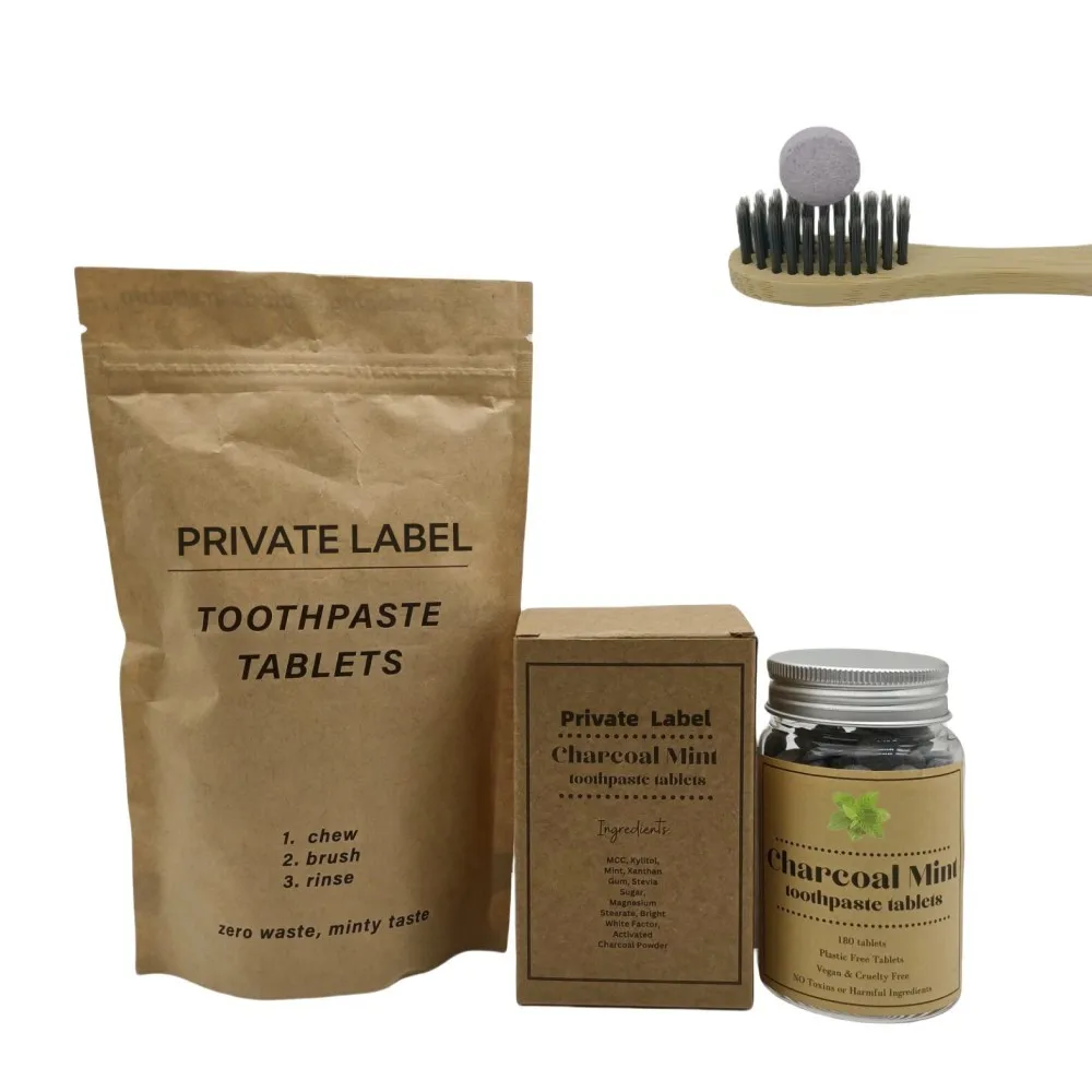 ADA Approved Plastic Free Toothpaste Tablets for Home and Travel