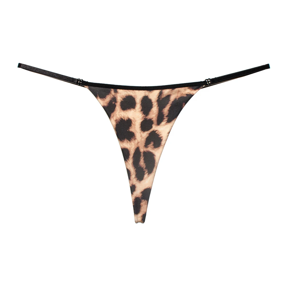 

Lodanve G008 Transparent Micro Thong Bikini Lingerie Panties with Strips Flower Leopard Snake-grain Pattern