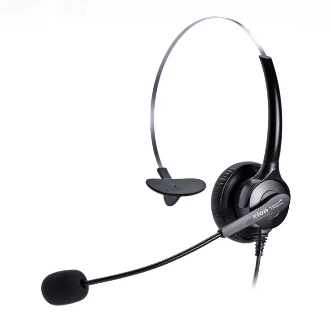 

VOIP call center headset for ip phone Stylish monaural rigid metal tube microphone headset with QD plug