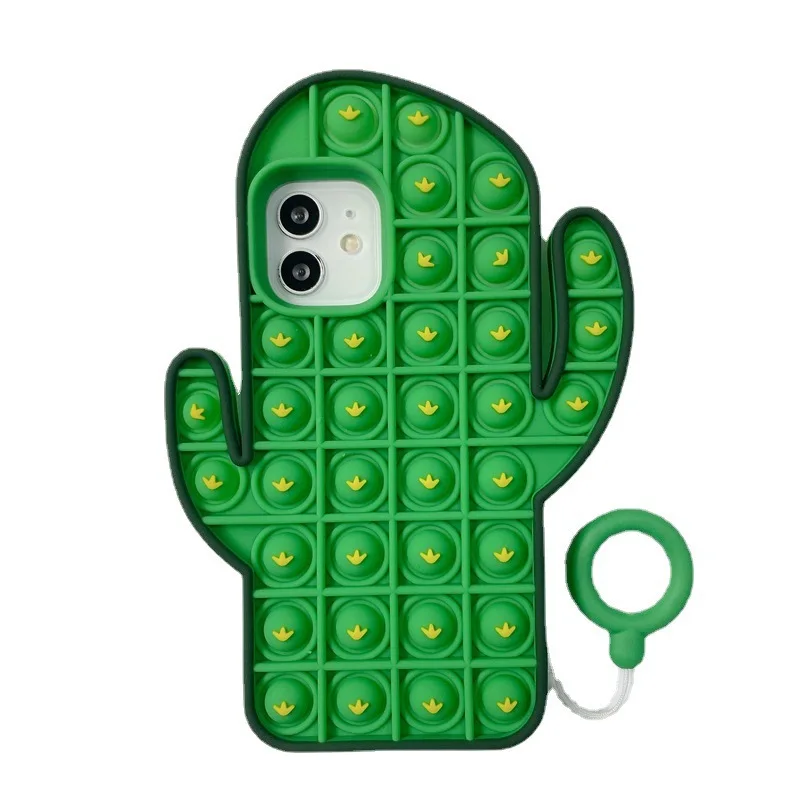 

Unzip Cactus Silicone Soft Shell Cartoon Phone Case 12 Mini 11 Pro Max X XS XR 7 8 Plus