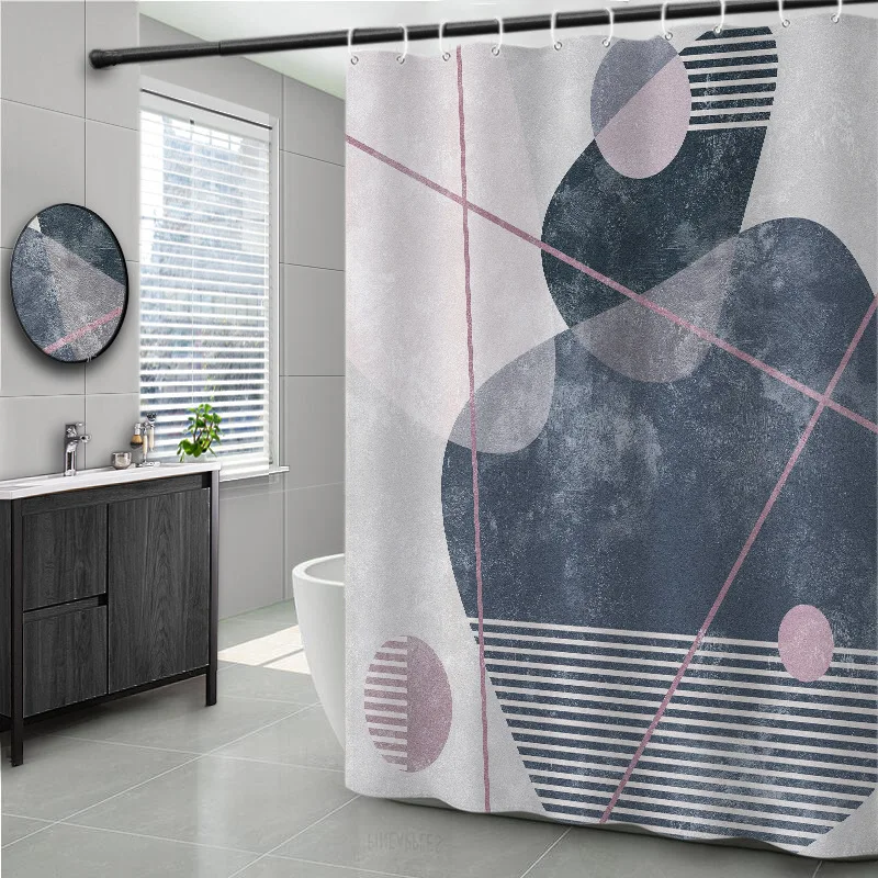 

Waterproof Print Shower Curtain Customized Pattern Wholesale New Design Fashionable Home Bathroom Curtain