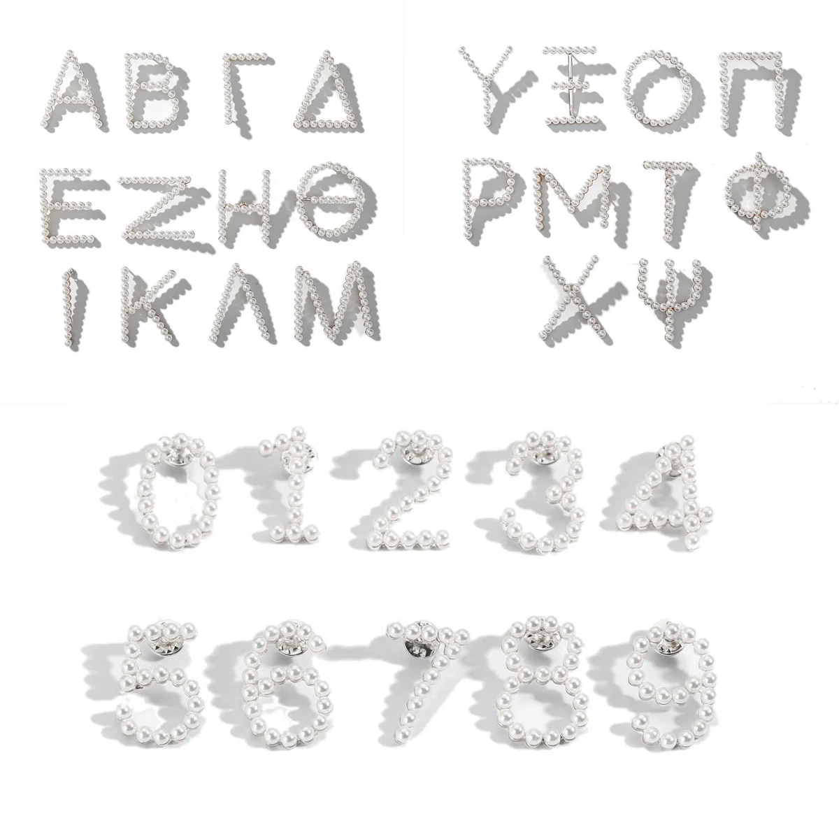 

Wholesale Silver Alpha Delta Eta Zeta Alphabet Omicron Greek Letter symbol Pearl Lapel pins Sigma Lambda Mu Pearl Brooch Jewelry, Red