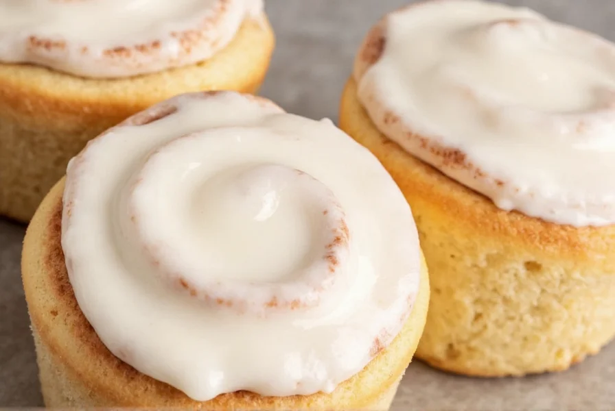 Side-by-side comparison of perfectly textured cinnamon roll icing versus common problems like runny, lumpy, and grainy frosting