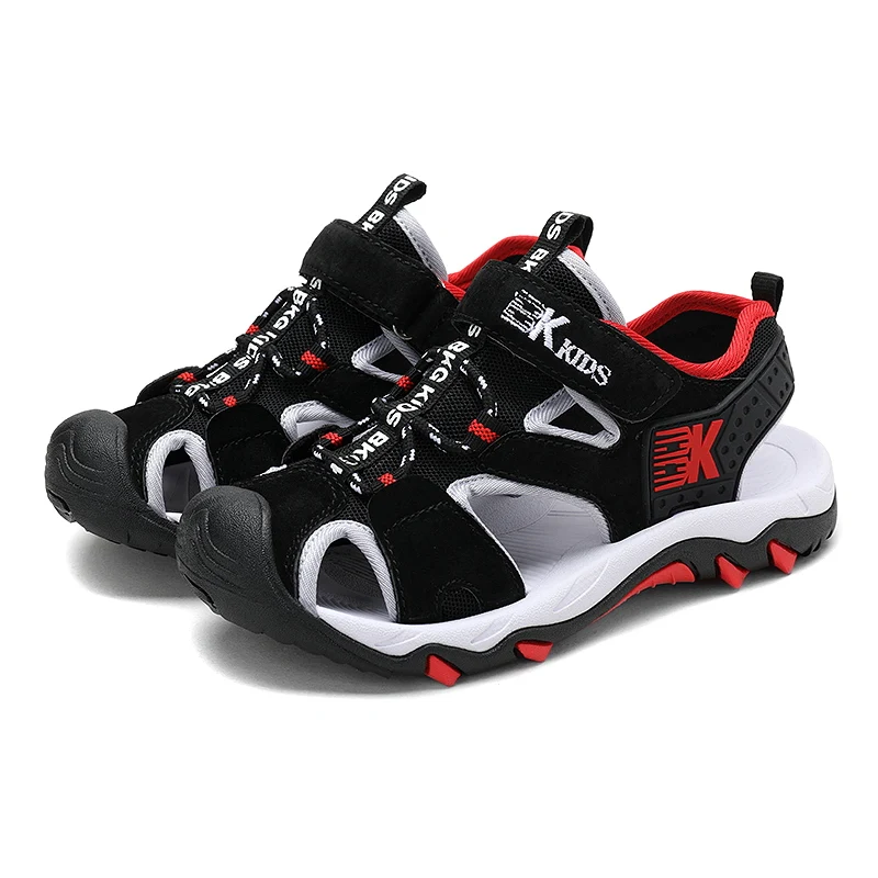 

Various good quality children sandals and shoes for boys children fur sandals, Black