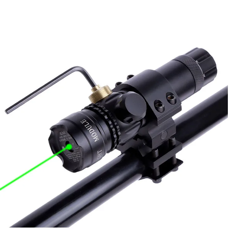 

Hunting Tactical Green Dot Laser Sight Adjustable Switch 532nm Mount Laser Pointer Rifle Gun Scope with Point Lazer, Green laser