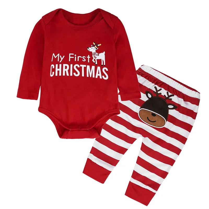 

Baby Christmas clothes kids Dress Red suit Long sleeve Elk pattern Festival atmosphere