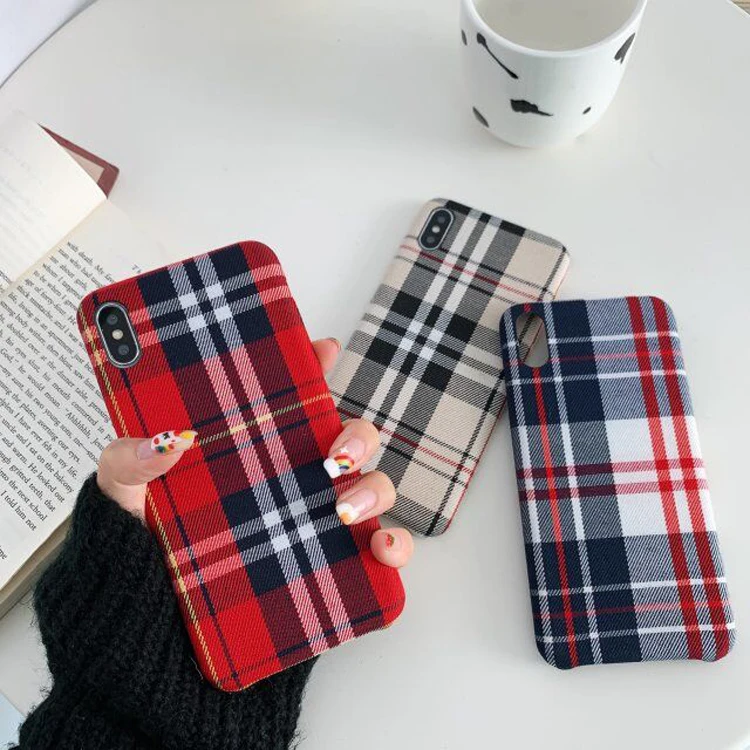 

Fashion classical cloth england plaid ultra-thin soft cell mobile phone cover case for iphone 6 6g 6s