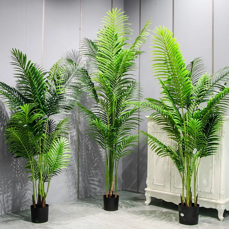 

plastic Artificial Plants indoor Bonsai garden Trees Leaves Plastic Decorative natural plant plam fake tree decor home manmade