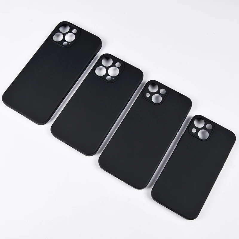 

Black Matte tpu Fine Hole blank Case for iPhone 13 Pro used for custom full cover leather case for iphone