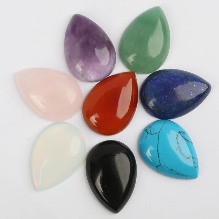 

XuQian Wholesale Teardrop Stone Healing Stone Colorful Chakra Precious Stones