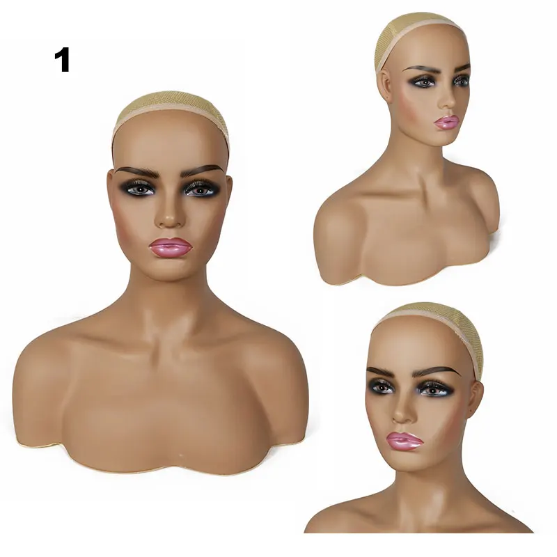 
PVC Female Mannequin Head With Shoulders For Wig Display Jewellery Women mannequin heads With Shoulder Wholesale 