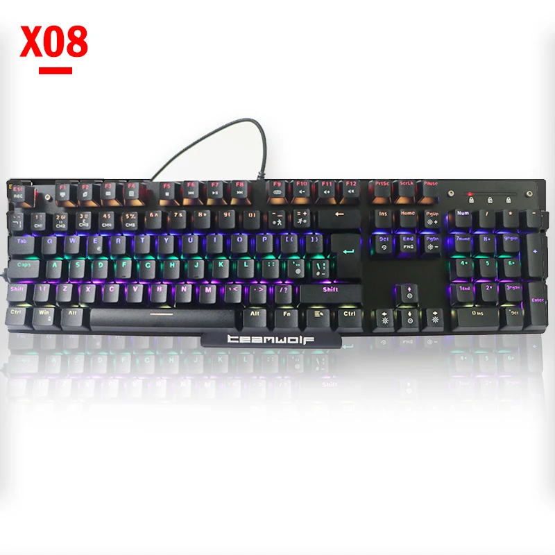 

Hot Sell Factory Price 104 Keys Mechanical Keyboard Wired RGB LED Backlit Computer Gaming keyboard