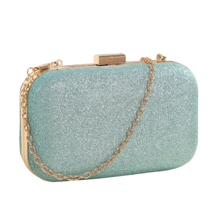 

Manufacturer Wholesale Blue Glitter Shinning Leather Clutch Evening Bag For Women, Customized