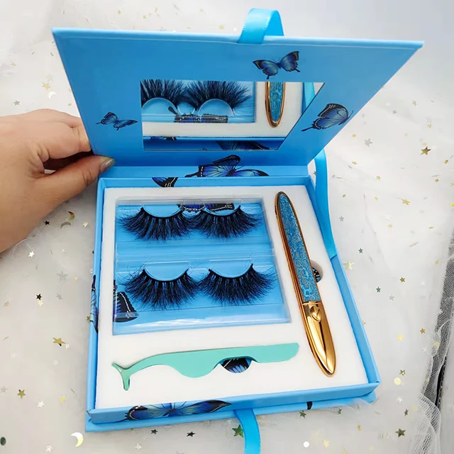 

5d Natural Mink Lashes 25mm Fluffy 100% Fur Mink Eyelashes With Paper Box