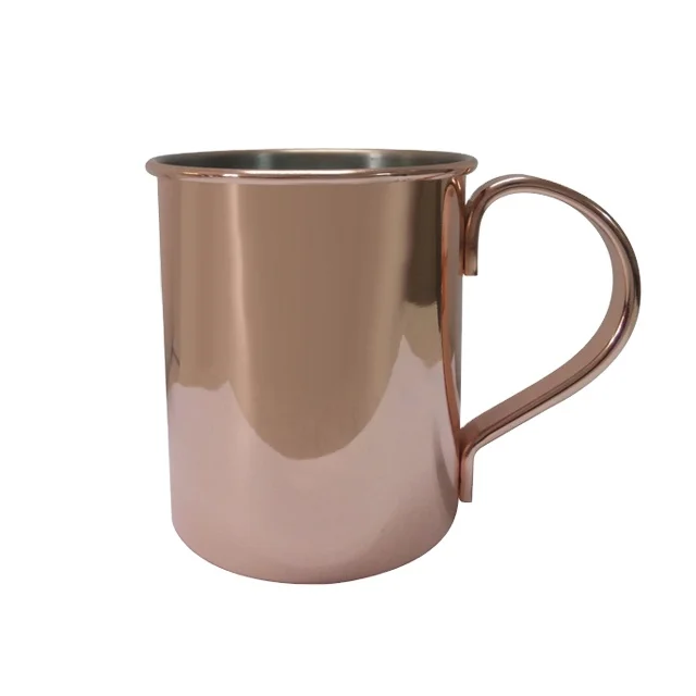 

stainless steel ear shape handle coffee mug copper drinking cup customized logo mirror beer cup