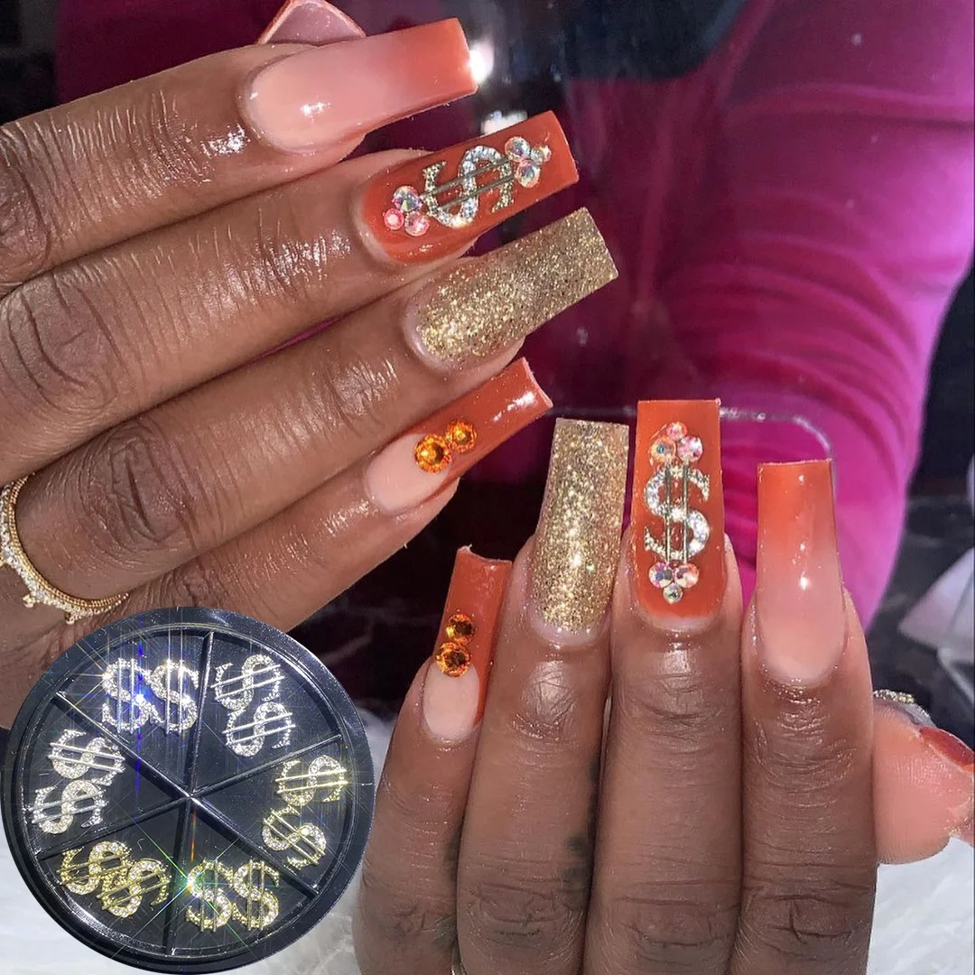 

Coin Money Dollar Alloy Zircon Nail Art Decorations Crystals Rhinestones Nail Accessories Jewelry Charms Nail Diamond Rhinestone, Photo