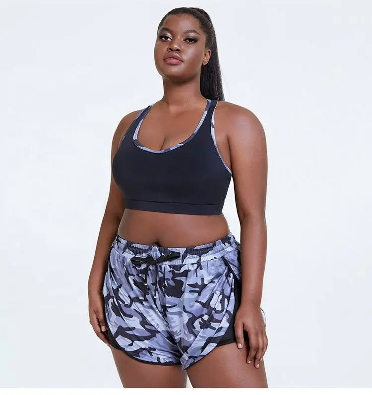 

2021 New Arrival Wholesale Printing spandex women plus size short activewear set