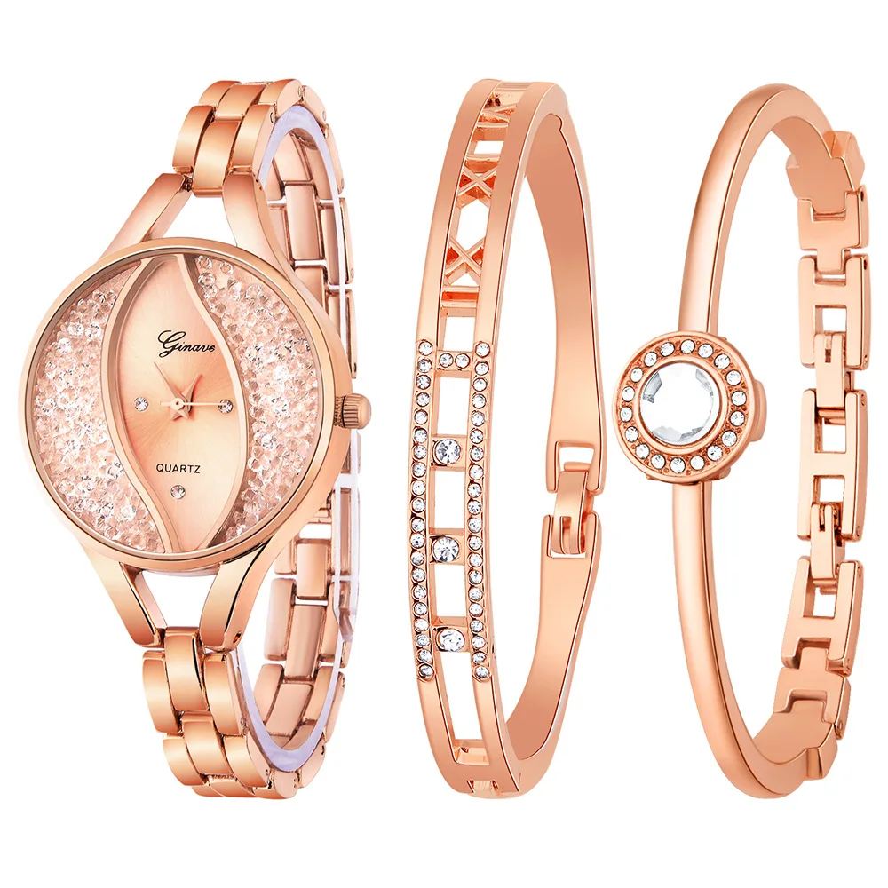 

Luxury Ladies Girls Rhinestone Quartz Watch Bracelet Gift Set For Women JSW-1176