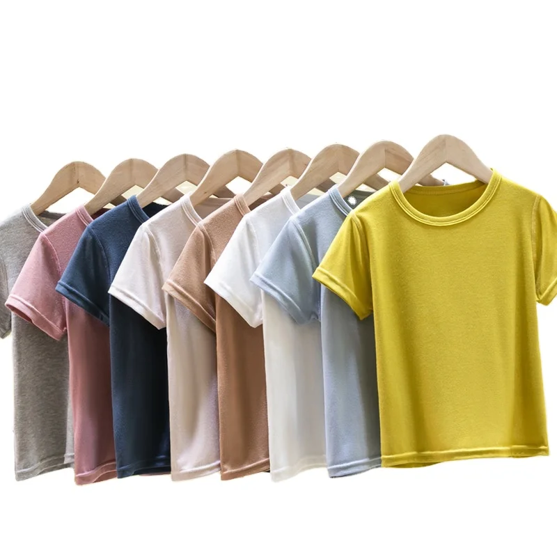

boys girls plain shirt new hot sell cotton kids clothing short sleeve shirt cotton kids t shirt, As picture