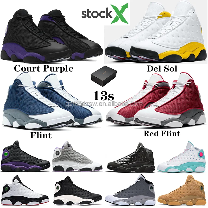 

In Stock X Brand Sneakers 2022 Newest retro Aj 1 4 13 Red Flint Obsidian Court Purple Del Sol men's basketball shoes retro 13