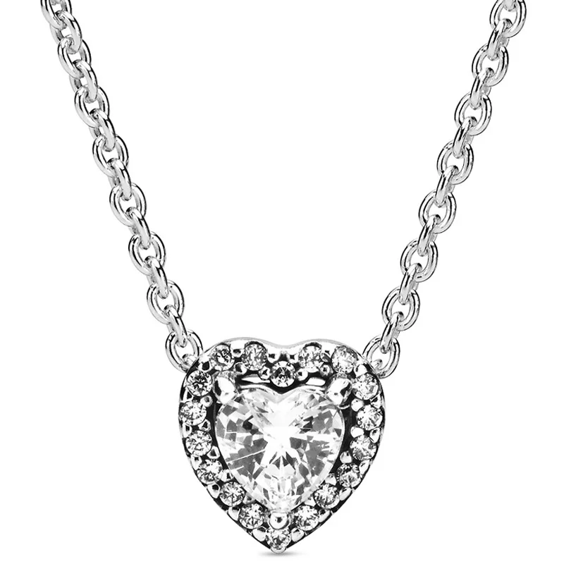 

2020 Luxury 18K round pendant 925 silver women jewelry diamond necklace