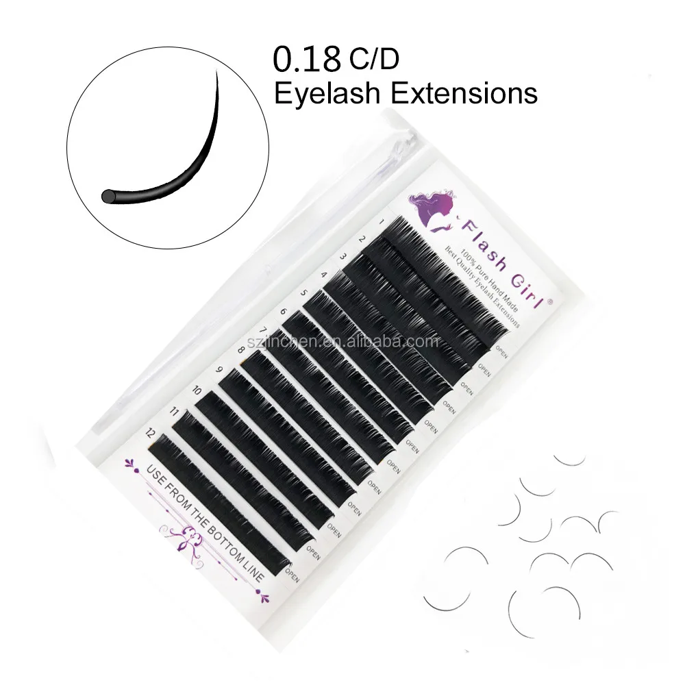 

Flash girl makeuptools 0.18C free sample auto flowering natural Eyelash Extension, Natural black