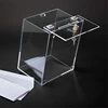 custom high transparency acrylic rectangle box with hinge lid lock cover plastic clear case