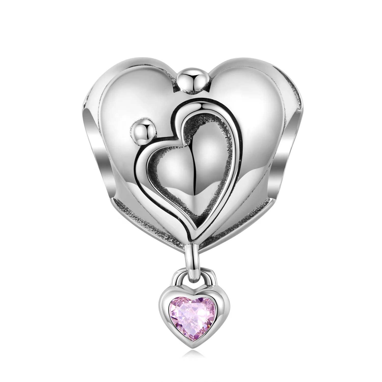 Heart shape Charm with zircon