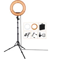 

TRAVOR RL-12 bi color 12 inch led video selfie makeup ringlight dimmable falcon eyes led camera beauty ring light with stand