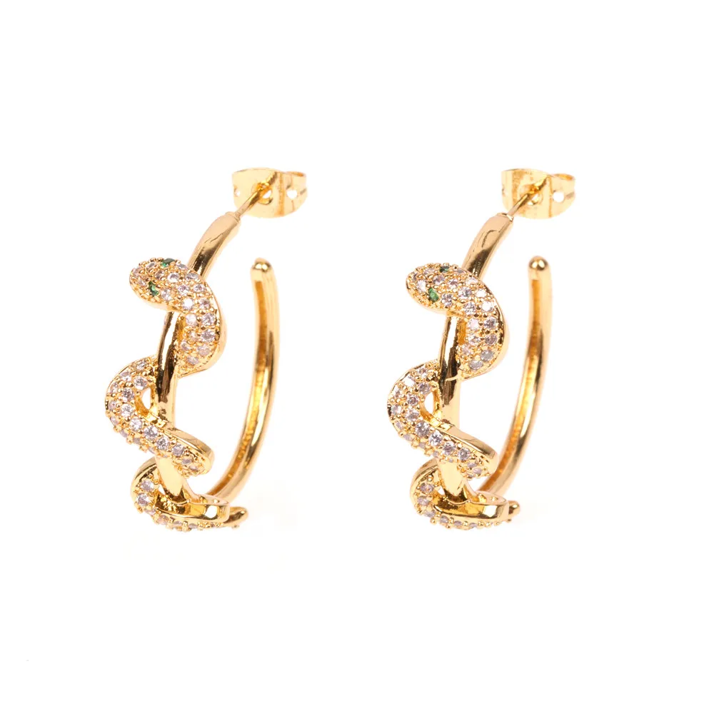 

Trendy hoop earrings snake earrings gold plated jewelry for lady, Color