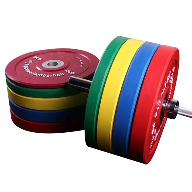 

Colorful sports rubber calibrated cast iron barbell bumper weight lifting plates for powerlifting