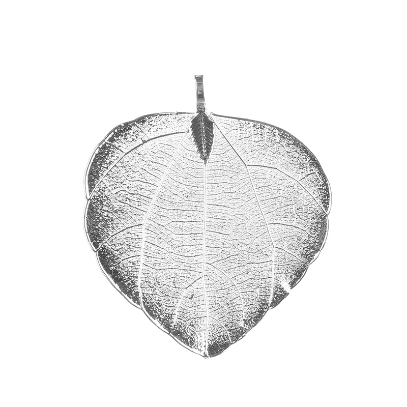 

Charm heart - shaped leaves gold - plated silver pendant, Picture