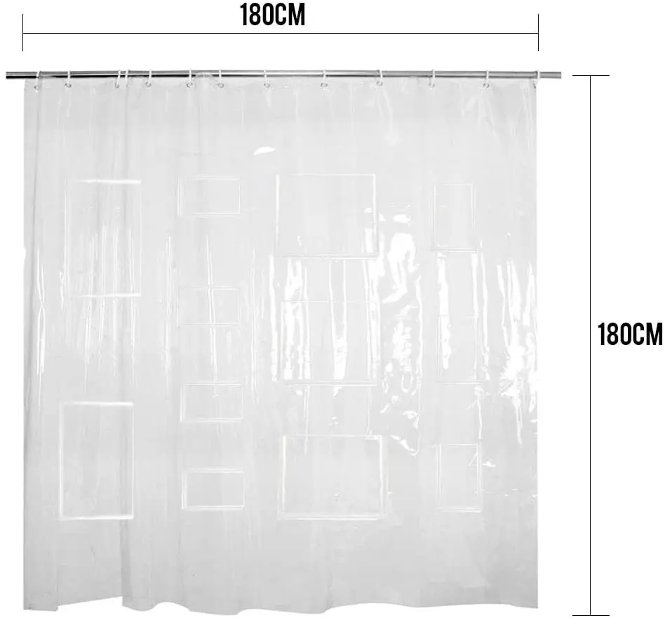 

DB Mildew Resistant Waterproof Clear Transparent Shower Curtain With Magnets