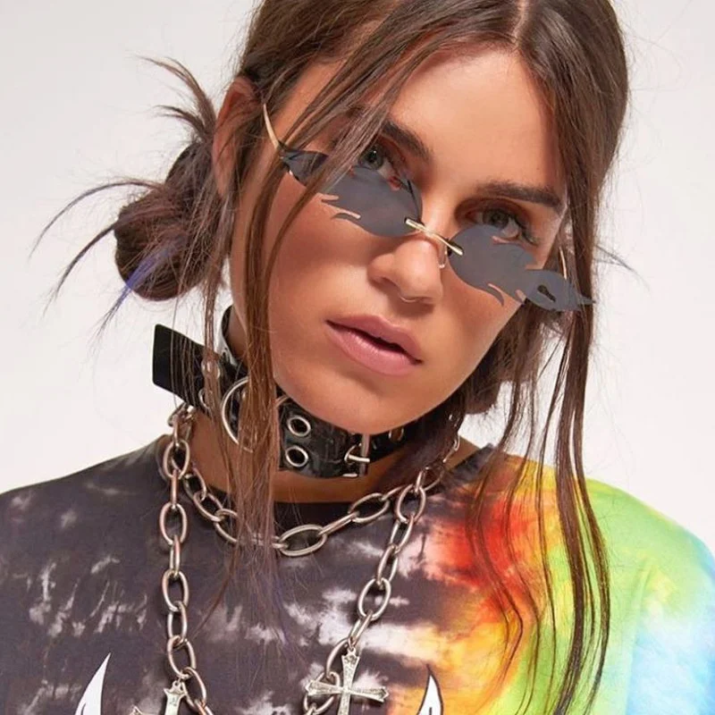 

MOCOO 2020 hot selling small frame sunglasses women fashion fire flame shades man uv400 sun glasses
