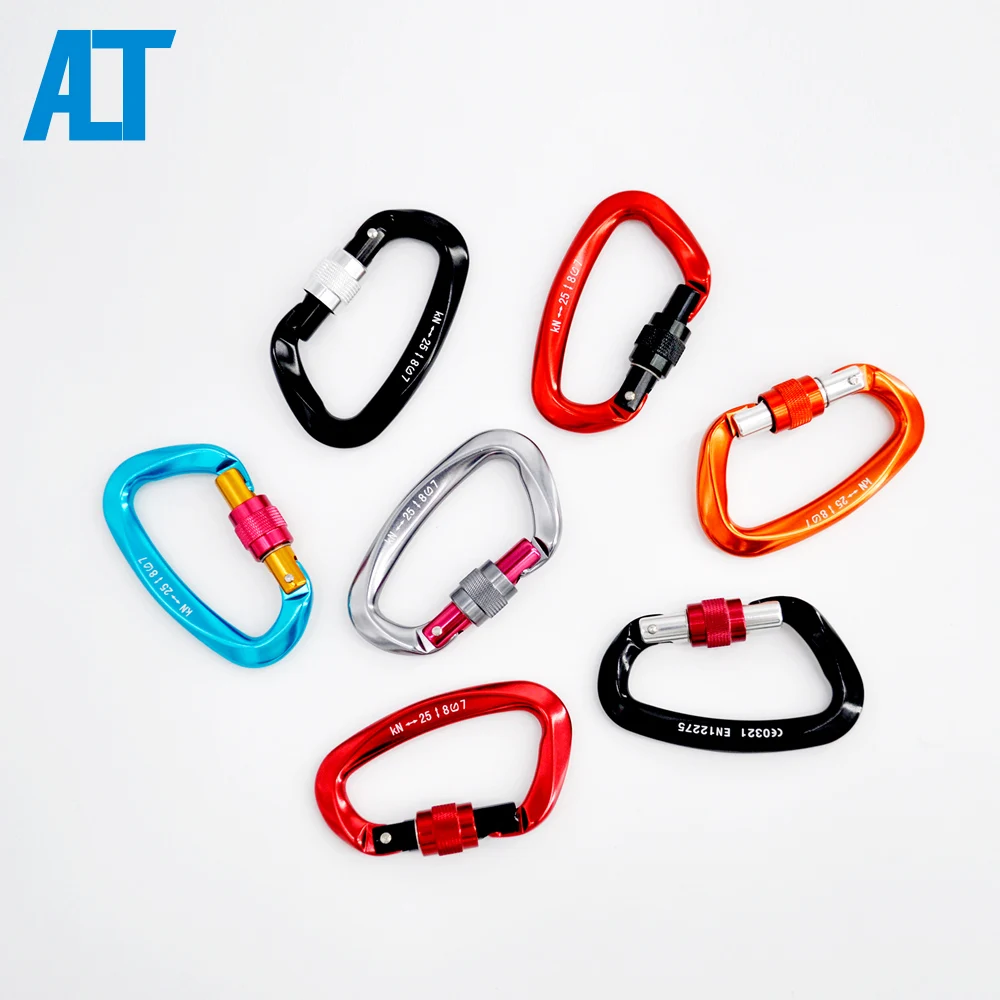 

Ailot 25KN Camping Hook Custom Outdoor Shaped Aluminum Locking Climbing Carabiner Hook, Customized