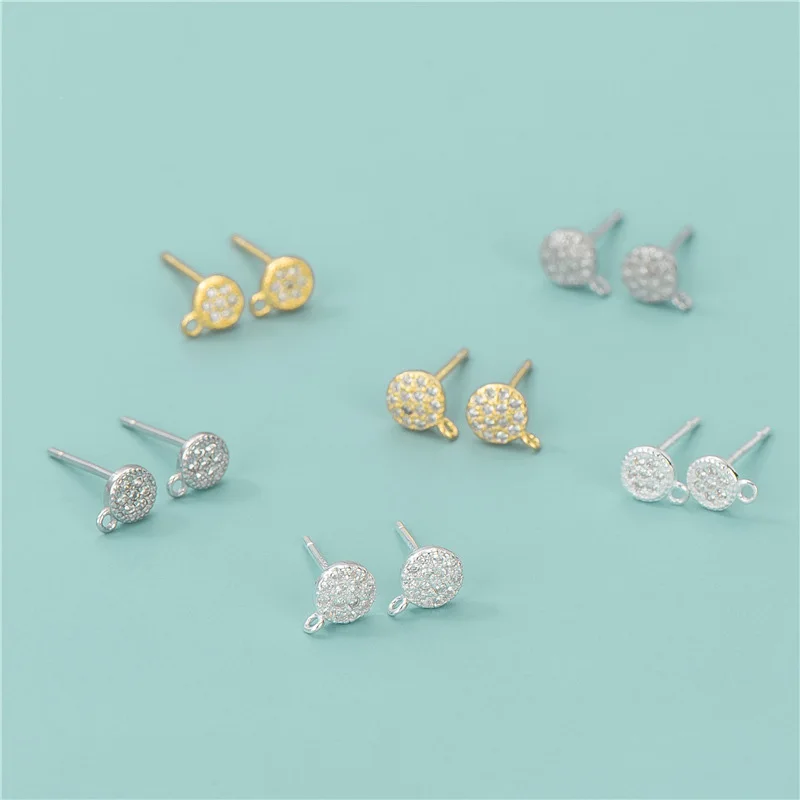 Wholesale 925 Sterling Silver Micro Zircon Earring Findings And Components For Diy Earring Making Supplies