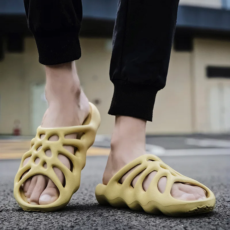 Original Brand Logo Hollow out Flat Platform Sandals Women colorful yeezy 450 slippers, Customer's request