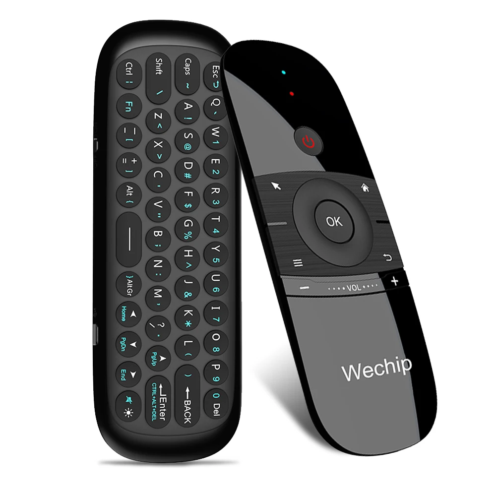 

Wechip W1 2.4G Air Mouse Wireless Keyboard Remote Control Infrared Remote Learning 6-Axis Motion Sense Receiver for TV TV BOX PC, Black